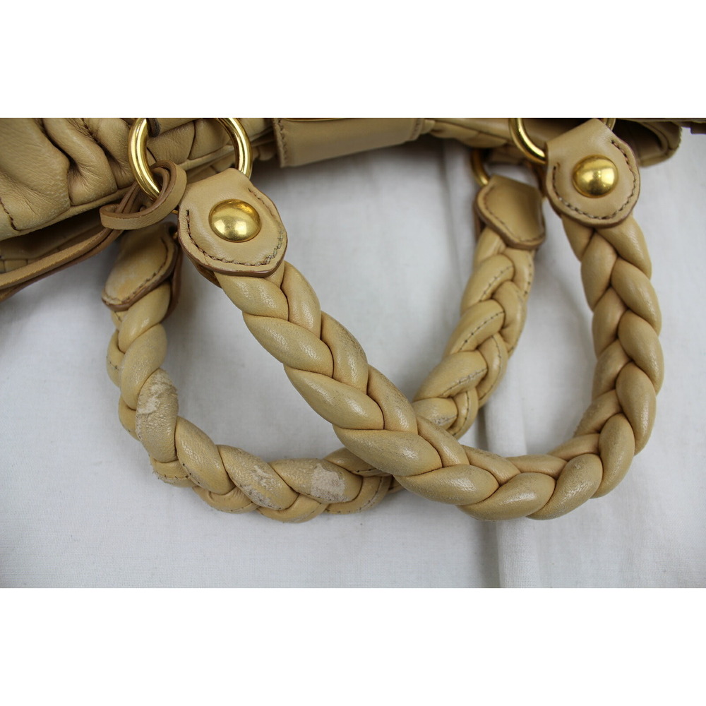 Miu Miu Camel Leather Handbag Yellow Tan - Picture 7 of 7